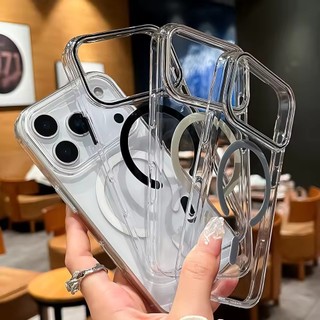 [JLK] Ốp Điện Thoại Từ Tính Siêu Mỏng Cho iPhone 17 16 15 14 13 12 Pro Max Ốp Lưng Cứng Acrylic Chống Sốc Không Khí