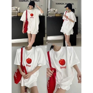Áo phông thun cộc tay mùa hè dáng dài rộng phối hình in trẻ trung chất liệu cotton thoáng mát MT33 SP330