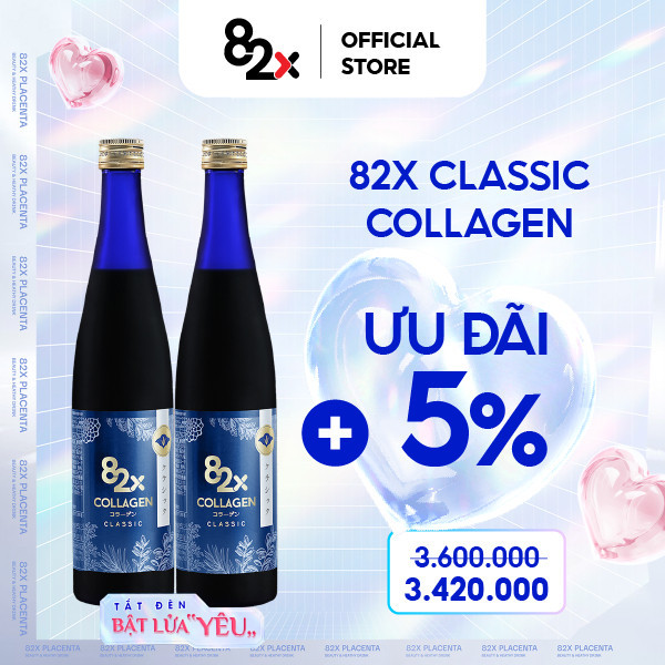 Ảnh Liệu Trình 2 Chai Nước Uống Đẹp Da 82X Classic Collagen Chiết Xuất Từ Da Cá Ngừ Đại Dương Giữ Cân Đẹp Dáng 500ml/Chai 3