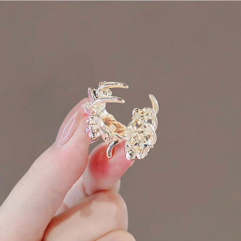 Mauropoli Kẹp Tóc Mini Pha Lê Hoa Anh Đào, Phong Cách Mới, Dùng Cho Tóc Mái, Bên Nổ