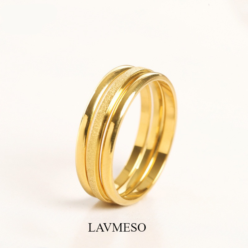 Sansheng III Thiết Kế Mờ Nhỏ Trơn Nhẫn ins Thép Titan Vàng 18k Chỉ Số Ngón Tay Nhẫn Đuôi Nhẫn Mỏng Nhẫn Có Thể Tháo Rời Trang Sức Bé Gái, Quà Tặng Phải Có