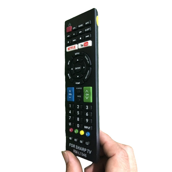 tay điều khiển remote từ xa TV Sharp UD RM-L1346-kèm pin-tay đầu bấm TV sharp UD RM-L1346
