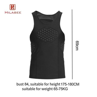 Áo Vest nam HILABEE, áo Vest nén, áo sơ mi có đệm khô nhanh Áo bảo vệ gân ngực, cho bóng đá, bóng bầu dục, bóng rổ