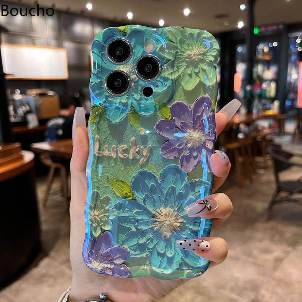 Dành Cho iPhone 15 Pro Max Tranh Sơn Dầu Hoa Họa Tiết Ốp lưng iPhone 11 12 13 14 Pro Max 12pro 15 plus 15pro Ốp Lưng Bảo Vệ