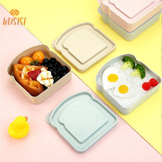[Wusisi] Hộp đựng bánh mì nướng ăn trưa Hộp đựng bánh Sandwich nhiều màu dung tích lớn Công nhân văn phòng Hộp đựng Bento bằng nhựa Dễ dàng làm sạch Nhẹ Di động MỚI