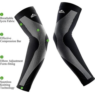 1 Cặp Thoáng Khí Cánh Tay Nén Tay Chống Nắng Chống Tia UV Bóng Rổ Chạy Bộ Phòng Tập Gym Thể Dục Armguards Thể Thao Nén Khuỷu Tay Miếng Lót