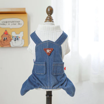 Chó Onesies Quần Áo Thú Cưng Denim Áo liền quần Có Túi Shitzu Quần Áo Chó Thời Trang Mèo Thú Cưng Trang Phục Áo liền quần Trang Phục Sinh Nhật Cho Mèo