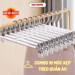 Combo 10 móc kẹp quần áo chất liệu thép không gỉ chống trơn trượt, móc kẹp quần, tất vớ, siêu tiện lợi