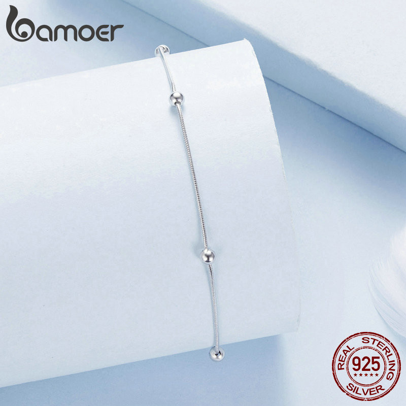Bamoer 925 Sterling Sliver Vòng chân Trang sức thanh lịch Quà tặng cho nữ