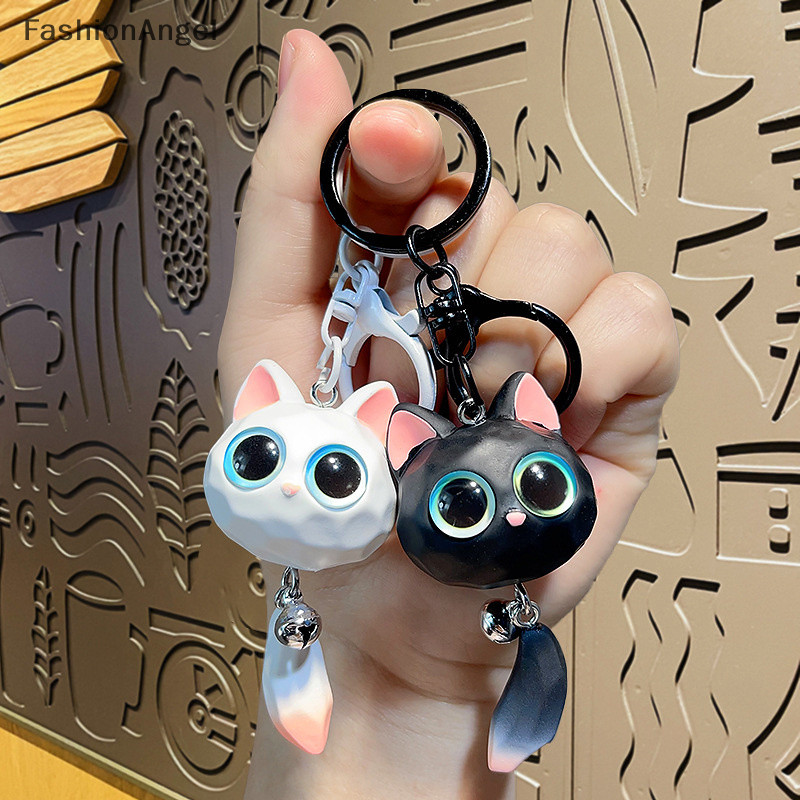 FashionAngel Hoạt Hình Sáng Tạo Móc Khóa Mắt Lớn Unisex Móc Khóa Xe Hơi Dễ Thương Tinh Tế Mặt Dây Chuyền Chống Mất 3D Móc Khóa TH