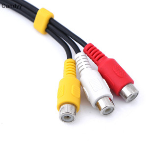 NDY 1Pc 3.5mm aux nam âm thanh nổi sang 3 nữ video âm thanh AV cáp chuyển đổi N