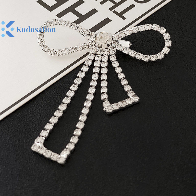 Kudosation Thời Trang Sáng Bóng Kim Cương Giả Nơ Khóa Ngọc Trai sel Pin Khóa DIY May Giày Túi Đính Phụ Kiện Cưới Quà Tặng