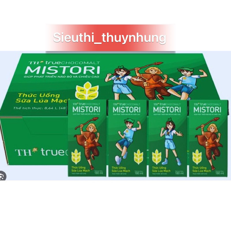 Thùng 48 hộp Sữa Ca cao Lúa mạch TH true CHOCOMALT MISTORI 180ml(tặng 1 ...