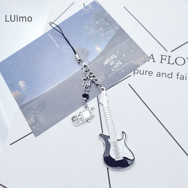 Luimo Guitar Ngôi Sao Móc Khóa Dành Cho Nam Nữ Ngọt Ngào Mát Hợp Thời Trang Mặt Dây Chuyền Quyến Rũ Dây Chuyền Điện Thoại Rock Punk Vintage Phụ Kiện SBS Quà Tặng