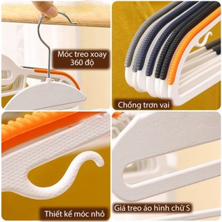 Combo 10 Móc treo quần áo khô và ướt đa năng chất liệu nhựa chống trượt, tiện lợi, cao cấp, có khả năng chịu tải mạnh