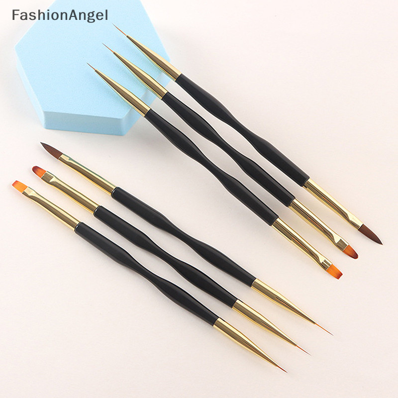 Fashionangel Pháp Sọc Móng Tay Nghệ Thuật Lót Bộ Bàn Chải Đầu Dòng Siêu Mỏng Bút Vẽ Dual End Uv Gel Paing Bàn Chải Dụng Cụ Làm Móng Tay TH
