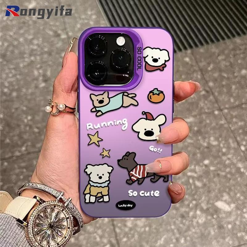 Vỏ họa tiết chó hoạt hình cho Tecno Pop 9 8 7 6 Pro Pova 6 Pro Camon 30S 30 20 Pro 15 12 5G 4G Infinix Hot 10 10s 10T 9 Play 8 Lite Vỏ điện thoại dễ thương PC cứng bóng chống sốc Bao da