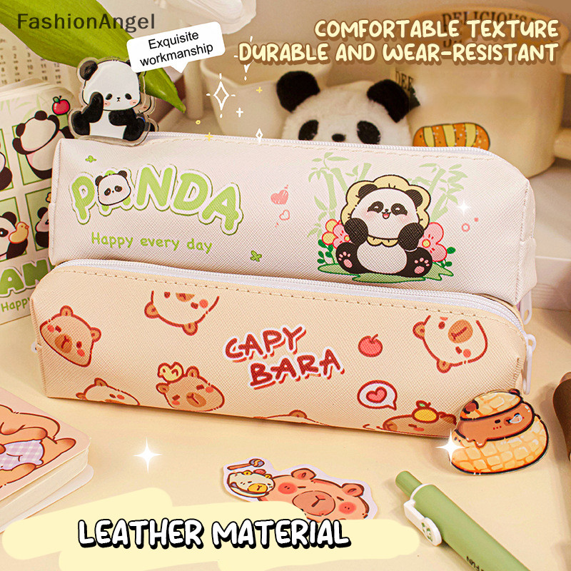 FashionAngel Hoạt Hình Thời Trang Vải Capybara Gấu Trúc Túi Đựng Bút Chì Sáng Tạo Dễ Thương Hộp Văn Phòng Phẩm Dung Tích Lớn Hộp Đựng Bút Chì Đồ Dùng Học Tập TH
