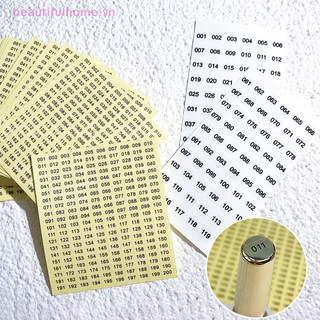 [Beautifulhome] 1 / 4 tờ Nhãn dán số Laser chống nước cho DIY Craft Tự dính Sơn móng tay Màu môi Thẻ số Nhãn dán [làm đẹp]