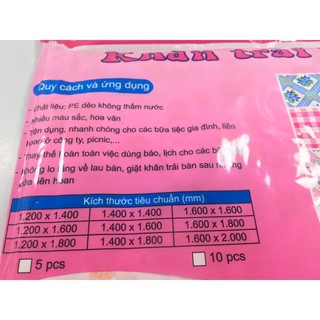 Khăn trải bàn nilon dùng một lần tiện lợi 10 cái một bịch chất liệu PVC bền đẹp #A103