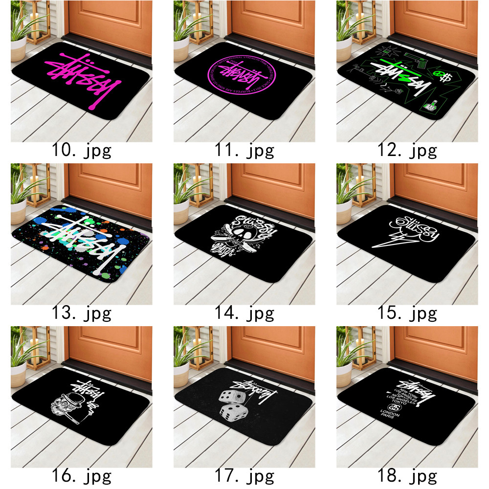 Thảm cửa Art Stussy Logo Thảm chống trượt Tấm lót phòng tắm Tắm Thảm chống trượt (60x40cm)