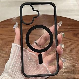 Mới Chống Sốc Acrylic Từ Tính Trong Suốt Ốp Lưng Điện Thoại iPhone 16 15 14 13 12 11 Pro Max Plus Sạc Không Dây Cứng PC Cover funda
