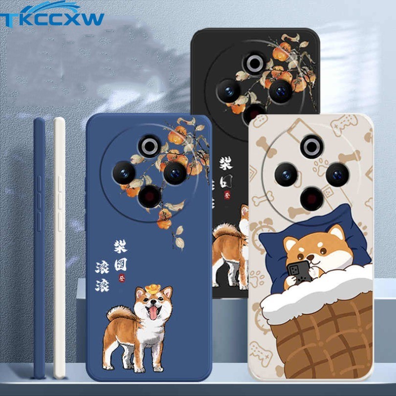 Dành Cho Realme C63 Note 50 GT Neo 2 2T 3 3T 5 SE Flash 5i 6i 5s 5 Ốp Điện Thoại Dễ Thương Shiba Inu Chó Silicon Cạnh Vuông Bìa Mềm