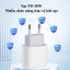 Bộ cốc sạc điện thoại 20W i/P, kèm cáp sạc Type C - Light dài 2m silicon, dây cáp bền, không rối