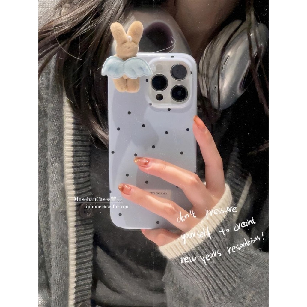 Thỏ cánh ba chiều Thích hợp cho iPhone14 Plush 15 plus Vỏ điện thoại 16 / 12 Apple 13promaxS78