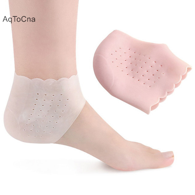 Aqtocna Nam Nữ Silicone Chân Chapped Chăm Sóc Dưỡng Ẩm Gel Gót Chân Tất Nứt Da HGVN