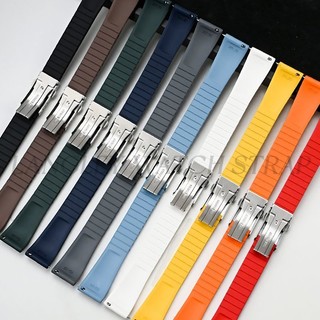 Kẻ Sọc FKM Fluoro Dây Đeo Đồng Hồ Silicon Dây Đeo Đồng Hồ Cho SEIKO Diver Lặn Đồng Hồ Dành Cho Nam Nữ Vòng Tay Với 316 Chắc Chắn Khóa Thép Không Gỉ