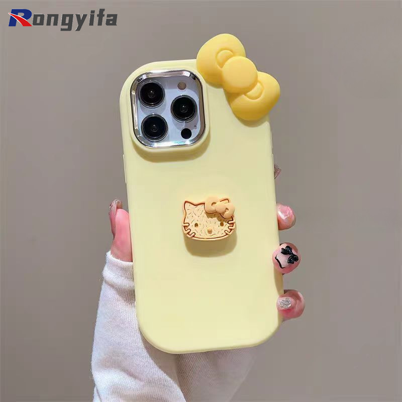 Ốp Điện Thoại Màu Kẹo Hello Kitty 3D Cho OPPO A60 A79 A54 A18 A38 A58 A15 A15S A92 A72 A52 A1K A7 A12 A5S F9 Reno 7 Pro 6 5f 4f 5 4 Lite 6Z 5Z Vỏ Hoạt Hình Nơ Dễ Thương Bìa mềm