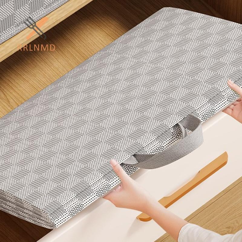 Rrlnmd > Túi đựng chăn bông không dệt có nắp đậy Dây kéo Quần áo có thể gập lại Thùng chăn đựng Túi chống bụi dung tích lớn Sắp xếp MỚI