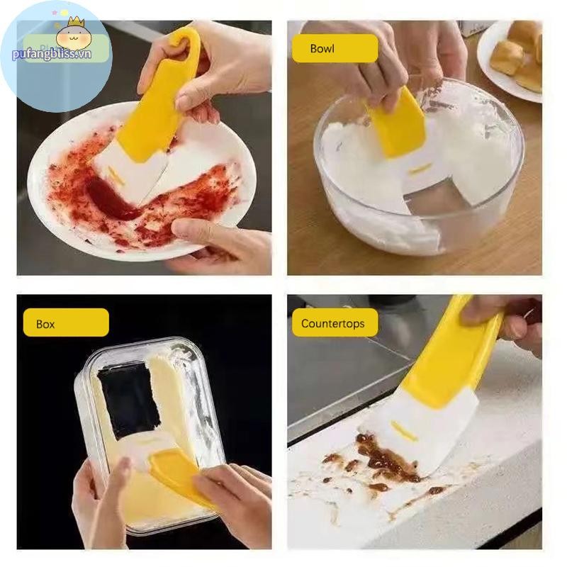 Pufangbliss 1 / 3 Cái Thìa Làm Sạch Silicon Rửa Nhà Bếp Cạp Bánh Nướng Bánh Cạp Tiện Ích Bánh Ngọt Chảo Bẩn Nồi Món Ăn Dụng Cụ Vệ Sinh VN