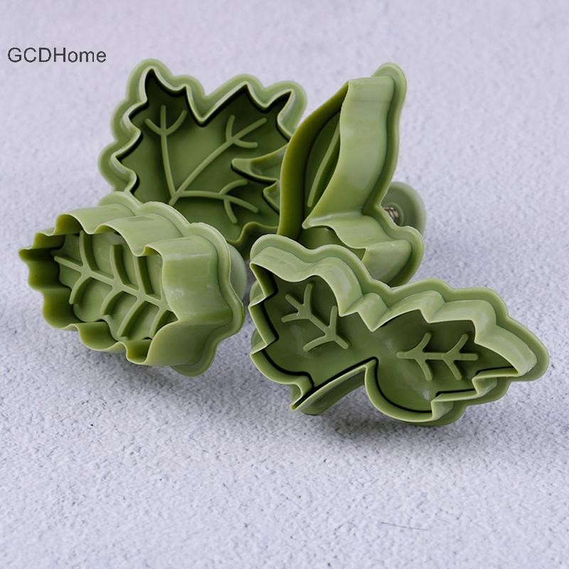 Gcdhome 4 Cái / bộ DIY Nướng Khuôn Lá Hình 3D Bánh Quy Cắt Khuôn Bánh Quy Dụng Cụ Nhà Bếp HOT