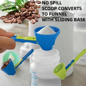2 Chiếc Muỗng Cà Phê Phễu Sữa Bột Thìa Thiết Kế Trượt Nhà Bếp Đo Dụng Cụ Phụ Kiện