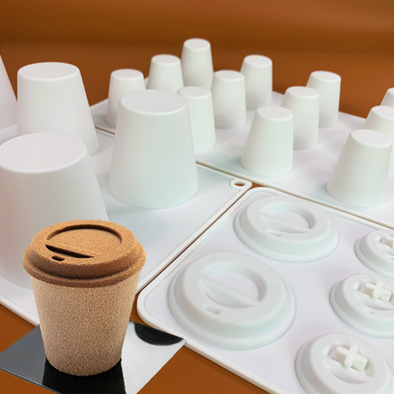 3d Cốc Cà Phê Mousse Khuôn Bánh Cà Phê Silicon Khuôn Socola Trang Trí Bánh Dụng Cụ Nướng Bánh