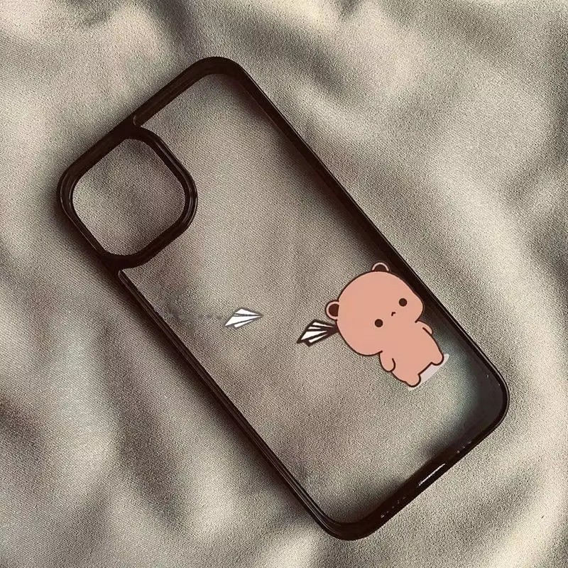 Ốp điện thoại cặp đôi hoạt hình dễ thương Bubu Dudu cho iPhone 16 15 Pro Max 11 13 14 12 Pro 16e iPhone 7 8 Plus XS X XR SE2022 Vỏ chống sốc cứng trong suốt đáng yêu