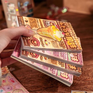 MEGOCE Cắt Phim Dán Sách, Dòng Nhà Hương Vị Retro Phim Hoạt Hình DIY Trang Trí Dán, Kawaii 30 Tờ Dễ Thương Sổ Lưu Niệm Dán Trang Trí Tạp Chí