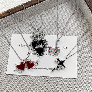 Tối Phong Cách Gothic Phóng Đại Trái Tim Chữ Thập Kho Báu Mặt Dây Chuyền Tự Làm Handmade Vòng Tay Vòng Cổ Đính Hạt Phụ Kiện Chất Liệu