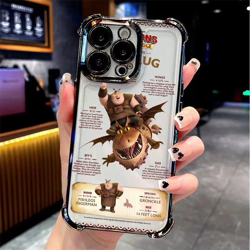 Ốp Lưng Cho Xiaomi Redmi Note 14 Pro Plus 5G 9 10 11 12 13 Pro 10S 11S 14C 12C 10C 9A Vỏ Điện Thoại Di Động Cách Huấn Luyện Rồng Cặp Đôi Dễ Thương Răng Fury Rõ Ràng Chống Rơi