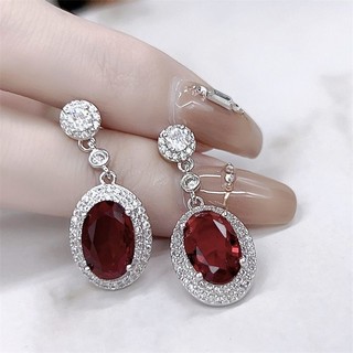 ✨Bồ Câu Máu Đỏ Nhiều Màu Sắc Kho Báu Bộ Bông Tai Vòng Cổ Tính Khí Phù Hợp Với Ruby Thanh Lịch 25.7.6