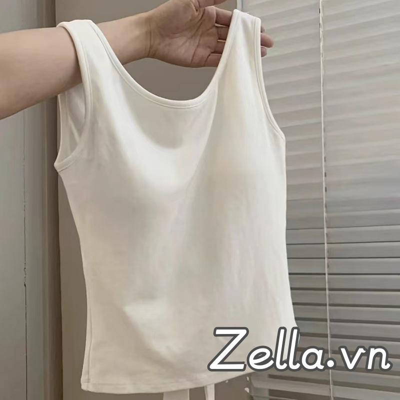 Áo Tank Nữ Mùa Hè Màu Trơn Lưng Nơ Cổ Tròn Áo Vest