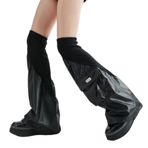 Exhila Gothic Da Chân Ấm Hơn Punk Co Giãn Còng Chân Dài Tất Bông Tai Kẹp Chân Bao