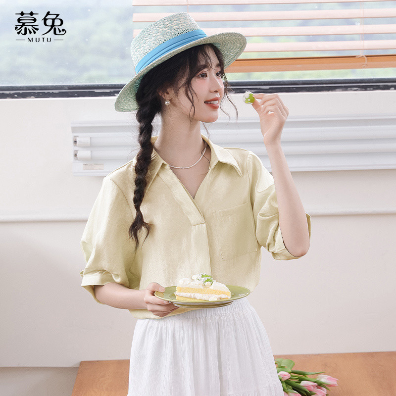 Mutu Pháp Áo Sơ Mi Ngắn Tay Cao Cấp Cho Nữ Năm 2026, Phong Cách Thời Thượng, Mát Mẻ Mùa Hè