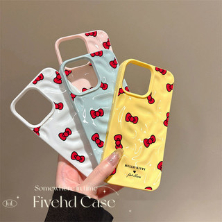 Phim hoạt hình dễ thương Kitty Bow Họa tiết sao băng Vỏ màu trơn cho IPhone 13 11 16 12 14 15 Pro Max Plus Vỏ điện thoại Màu kẹo Chống sốc Sáng tạo Vỏ thiết kế mới Vỏ chống rơi