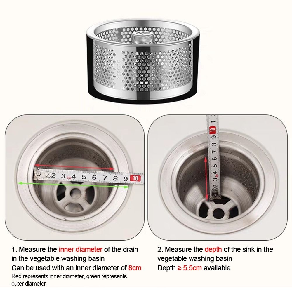 Lưới chặn thoát nước YMIFI, Bộ lọc bồn rửa tóc hình tròn, Bộ lọc chất thải bằng thép không gỉ chống chặn sáng tạo Phụ kiện phòng tắm nhà bếp