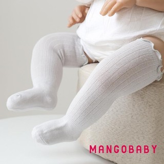 MG-Baby Vớ Màu Trơn Hố Dải Phong Cách Tai Gỗ Thoải Mái Thoáng Khí Ấm Áp Tất Dài