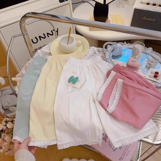 Mùa Hè Phong Cách Mới Bé Gái Quần Ren Mỏng Thường Ngày Crop Quần Thẳng Trẻ Em Bé Thời Trang Quần Rời