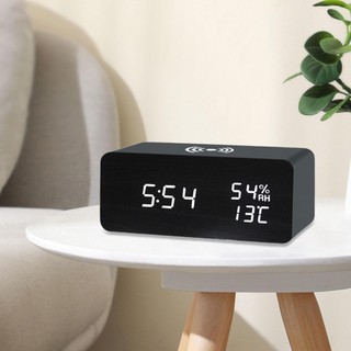 Đồng hồ báo thức kỹ thuật số LOVIVER Trạm sạc không dây Độ sáng Đồng hồ để bàn có thể điều chỉnh để bàn Phòng ngủ Phòng ngủ Ký túc xá Trang trí nội thất